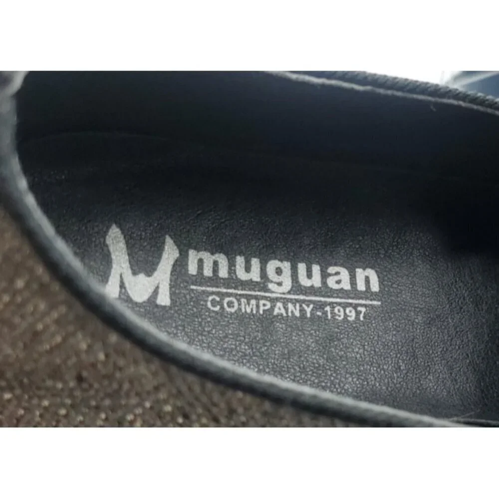MUGUAN COMPANY 1997 Black Silver Jeweled Slip On Flats Size 250 = 8,5 US